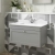 Nuie Classique Wall Hung 1-Drawer Vanity Unit with 1TH White Square Marble Top Basin 800mm Wide - Satin Grey