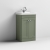 Nuie Classique Floor Standing 2-Door Vanity Unit with Basin 500mm Wide Satin Green - 1 Tap Hole