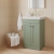 Nuie Classique Floor Standing 2-Door Vanity Unit with Basin 500mm Wide Satin Green - 1 Tap Hole