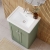 Nuie Classique Floor Standing 2-Door Vanity Unit with Basin 500mm Wide Satin Green - 1 Tap Hole | Thumbnail Image