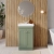 Nuie Classique Floor Standing 2-Door Vanity Unit with Basin 500mm Wide Satin Green - 1 Tap Hole | Thumbnail Image