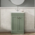 Nuie Classique Floor Standing 2-Door Vanity Unit with Basin-2 500mm Wide - Satin Green | Thumbnail Image
