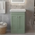Nuie Classique Floor Standing 2-Door Vanity Unit with Basin 500mm Wide Satin Green - 0 Tap Hole