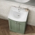 Nuie Classique Floor Standing 2-Door Vanity Unit with Curved Basin 500mm Wide - Satin Green | Thumbnail Image