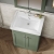 Nuie Classique Floor Standing 2-Door Vanity Unit with Basin 600mm Wide Satin Green - 1 Tap Hole | Thumbnail Image