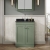 Nuie Classique Floor Standing 2-Door Vanity Unit with 1TH Black Marble Top Basin 600mm Wide - Satin Green | Thumbnail Image