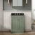 Nuie Classique Floor Standing 2-Door Vanity Unit with 3TH Black Marble Top Basin 600mm Wide - Satin Green | Thumbnail Image