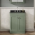 Nuie Classique Floor Standing 2-Door Vanity Unit with 3TH Black Marble Top Basin 600mm Wide - Satin Green | Thumbnail Image