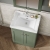 Nuie Classique Floor Standing 2-Door Vanity Unit with Traditional Basin 600mm Wide Satin Green - 1 Tap Hole | Thumbnail Image