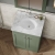 Nuie Classique Floor Standing 2-Door Vanity Unit with 1TH Grey Marble Top Basin 600mm Wide - Satin Green | Thumbnail Image