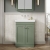 Nuie Classique Floor Standing 2-Door Vanity Unit with Classic Basin 600mm Wide Satin Green - 0 Tap Hole | Thumbnail Image