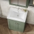 Nuie Classique Floor Standing 2-Door Vanity Unit with 0TH Contemporary Basin 600mm Wide - Satin Green | Thumbnail Image