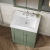 Nuie Classique Floor Standing 2-Door Vanity Unit with 3TH Contemporary Basin 600mm Wide - Satin Green | Thumbnail Image