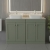 Nuie Classique Floor Standing 4-Door Vanity Unit with White Marble Worktop 1200mm Wide - Satin Green