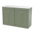 Nuie Classique Floor Standing 4-Door Vanity Unit with White Marble Worktop 1200mm Wide - Satin Green