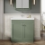 Nuie Classique Floor Standing 2-Door Vanity Unit with Basin 800mm Wide Satin Green - 1 Tap Hole | Thumbnail Image