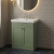 Nuie Classique Floor Standing 2-Door Vanity Unit with Basin 800mm Wide Satin Green - 3 Tap Hole