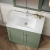 Nuie Classique Floor Standing 2-Door Vanity Unit with 1TH Minimalist Basin 800mm Wide - Satin Green | Thumbnail Image