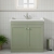 Nuie Classique Floor Standing 2-Door Vanity Unit with Traditional Basin 800mm Wide Satin Green - 1 Tap Hole