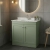 Nuie Classique Floor Standing 2-Door Vanity Unit with 1TH Grey Marble Top Basin 800mm Wide - Satin Green
