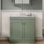 Nuie Classique Floor Standing 2-Door Vanity Unit with 1TH Grey Marble Top Basin 800mm Wide - Satin Green | Thumbnail Image
