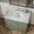 Nuie Classique Floor Standing 2-Door Vanity Unit with 3TH Grey Marble Top Basin 800mm Wide - Satin Green | Thumbnail Image