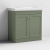 Nuie Classique Floor Standing 2-Door Vanity Unit with Classic Basin 800mm Wide Satin Green - 0 Tap Hole