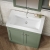 Nuie Classique Floor Standing 2-Door Vanity Unit with 0TH Contemporary Basin 800mm Wide - Satin Green | Thumbnail Image