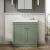 Nuie Classique Floor Standing 2-Door Vanity Unit with 0TH Contemporary Basin 800mm Wide - Satin Green | Thumbnail Image