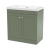 Nuie Classique Floor Standing 2-Door Vanity Unit with 0TH Contemporary Basin 800mm Wide - Satin Green | Thumbnail Image