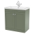 Nuie Classique Floor Standing 2-Door Vanity Unit with 1TH Contemporary Basin 800mm Wide - Satin Green | Thumbnail Image