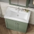Nuie Classique Floor Standing 2-Door Vanity Unit with 3TH Contemporary Basin 800mm Wide - Satin Green | Thumbnail Image