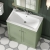 Nuie Classique Floor Standing 2-Door Vanity Unit with 1TH Stone Basin 800mm Wide - Satin Green | Thumbnail Image