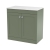 Nuie Classique Floor Standing 2-Door Vanity Unit with White Marble Worktop 800mm Wide - Satin Green | Thumbnail Image