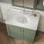 Nuie Classique Floor Standing 2-Door Vanity Unit with 1TH White Round Marble Top Basin 800mm Wide - Satin Green | Thumbnail Image