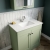 Nuie Classique Floor Standing 2-Door Vanity Unit with 1TH White Square Marble Top Basin 800mm Wide - Satin Green | Thumbnail Image