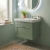 Nuie Classique Wall Hung 1-Drawer Vanity Unit with Basin 500mm Wide Satin Green - 3 Tap Hole