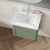 Nuie Classique Wall Hung 1-Drawer Vanity Unit with Basin 500mm Wide Satin Green - 3 Tap Hole | Thumbnail Image