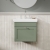 Nuie Classique Wall Hung 1-Drawer Vanity Unit with Basin 500mm Wide Satin Green - 3 Tap Hole | Thumbnail Image
