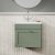 Nuie Classique Wall Hung 1-Drawer Vanity Unit with Basin-2 500mm Wide - Satin Green