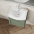Nuie Classique Wall Hung 1-Drawer Vanity Unit with Curved Basin 500mm Wide - Satin Green
