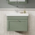 Nuie Classique Wall Hung 1-Drawer Vanity Unit with Basin 600mm Wide Satin Green - 1 Tap Hole | Thumbnail Image