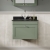 Nuie Classique Wall Hung 1-Drawer Vanity Unit with 1TH Black Marble Top Basin 600mm Wide - Satin Green | Thumbnail Image
