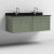 Nuie Classique Wall Hung 2-Drawer Vanity Unit with 1TH Black Marble Top Basin 1200mm Wide - Satin Green