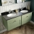 Nuie Classique Wall Hung 2-Drawer Vanity Unit with 1TH Black Marble Top Basin 1200mm Wide - Satin Green