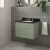 Nuie Classique Wall Hung 1-Drawer Vanity Unit with 3TH Black Marble Top Basin 600mm Wide - Satin Green