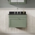 Nuie Classique Wall Hung 1-Drawer Vanity Unit with 3TH Black Marble Top Basin 600mm Wide - Satin Green | Thumbnail Image