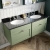 Nuie Classique Wall Hung 2-Drawer Vanity Unit with 3TH Black Marble Top Basin 1200mm Wide - Satin Green