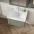 Nuie Classique Wall Hung 1-Drawer Vanity Unit with Traditional Basin 600mm Wide Satin Green - 1 Tap Hole | Thumbnail Image