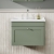 Nuie Classique Wall Hung 1-Drawer Vanity Unit with Traditional Basin 600mm Wide Satin Green - 3 Tap Hole | Thumbnail Image